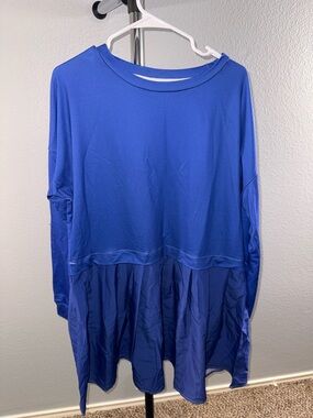 Amazon Royal Blue Two-Tone Long Sleeve Tunic